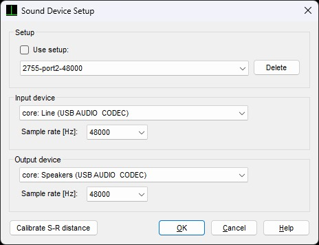 Sound device setup USB